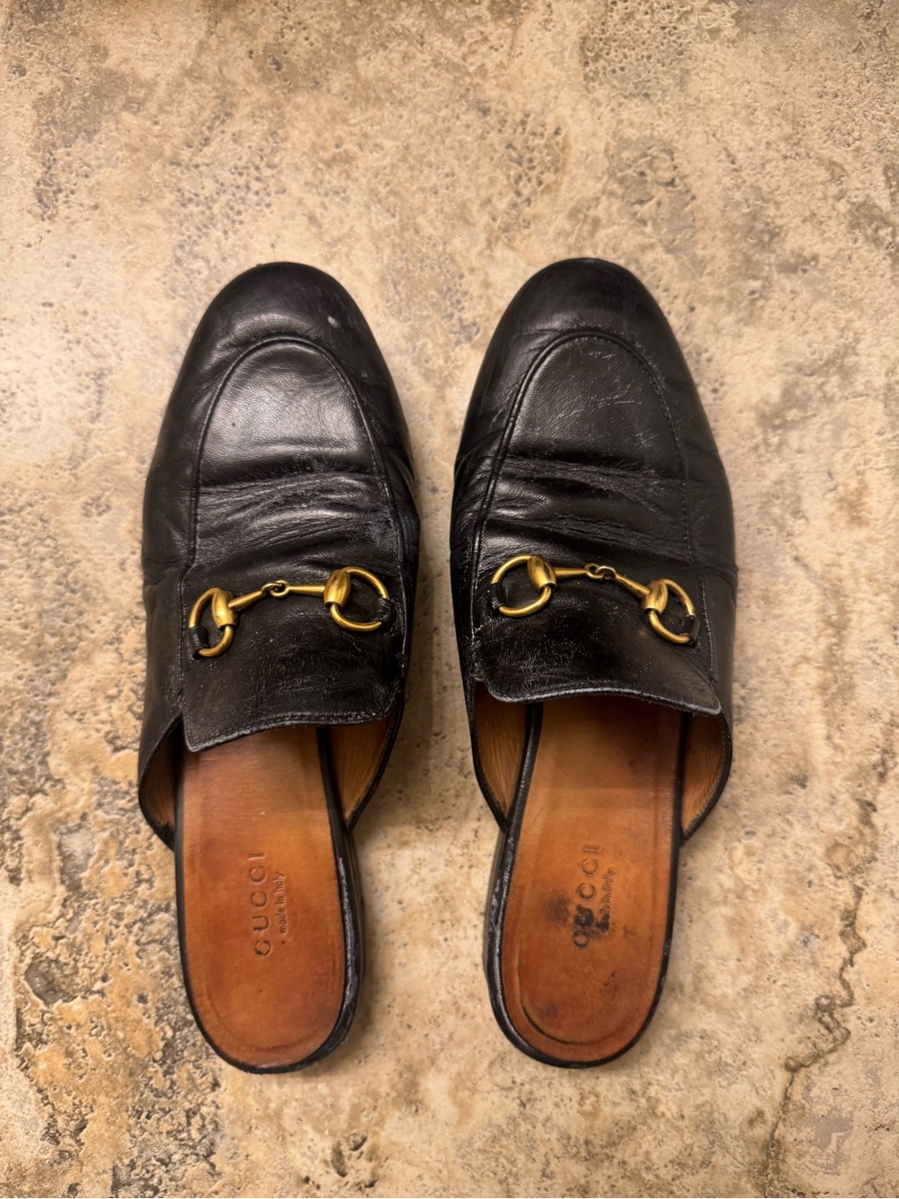 Gucci Black Leather Women's Princetown Loafers